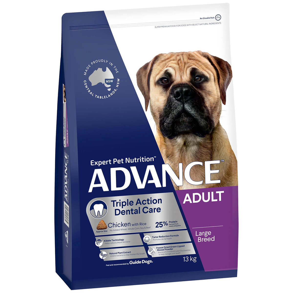 ADV Dog Lrg Breed Dental Chicken 13kg Best Friends Pets