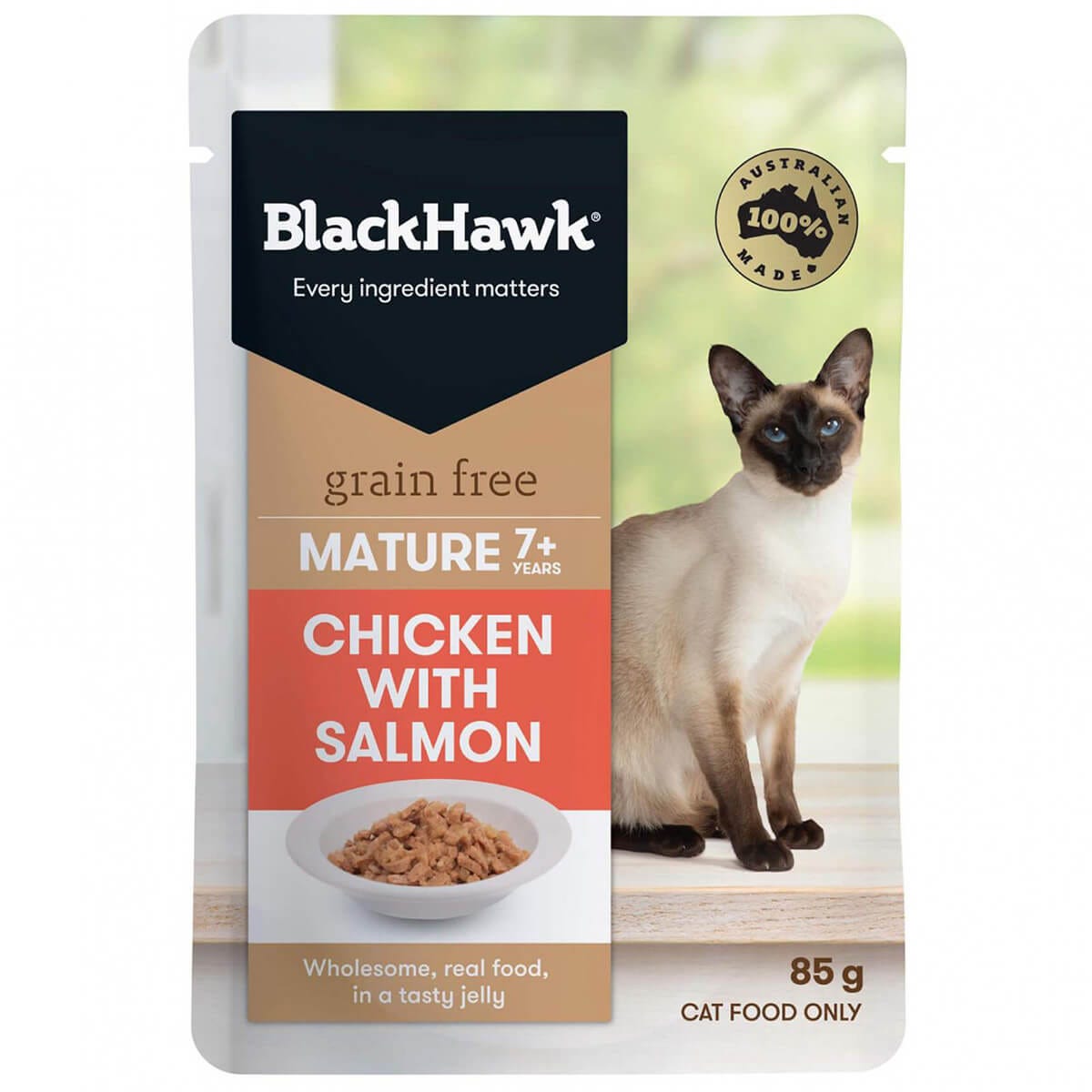 Black Hawk Grain Free Senior Chicken Wet Cat Food 85G Best Friends Pets