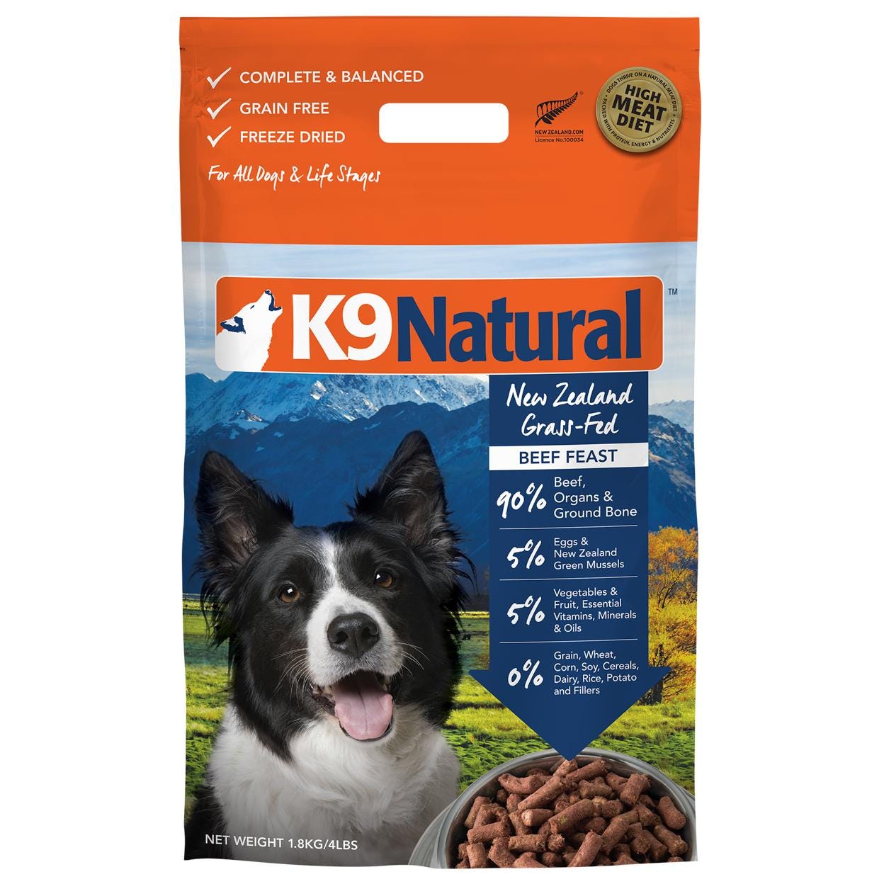 K9 Natural Freeze Dried Dry Dog Food 3.6Kg Best Friends Pets