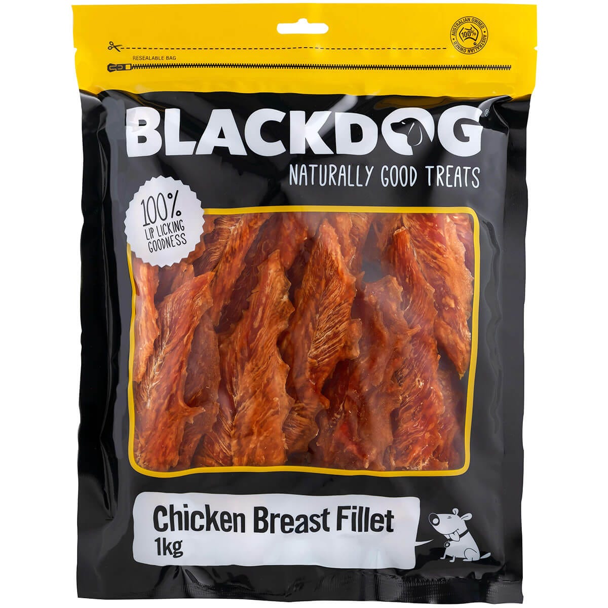 Black Dog Chicken Breast Fillet Dog Treats 1Kg Best Friends Pets