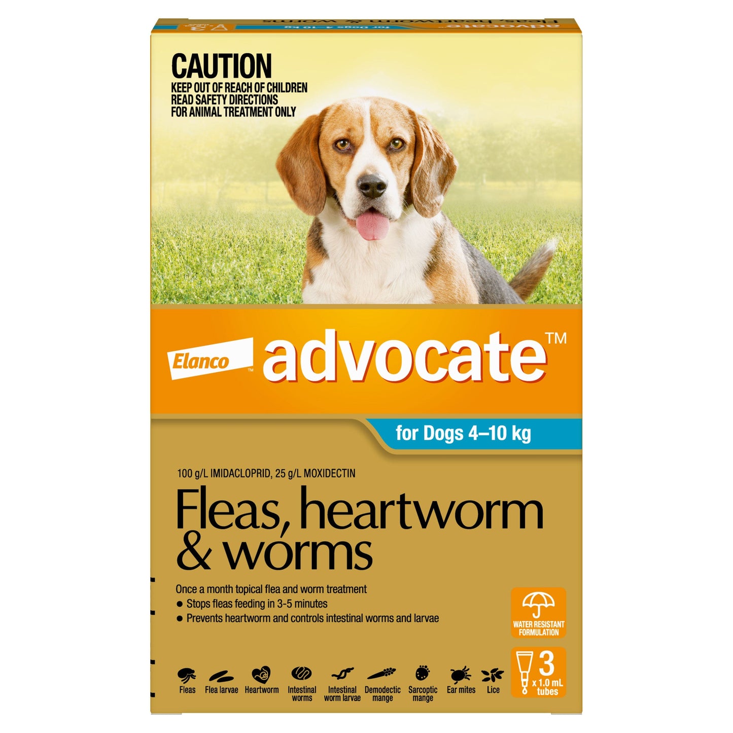 Advocate Flea & Worm Treatment 4-10Kg Dog 3 Pack
