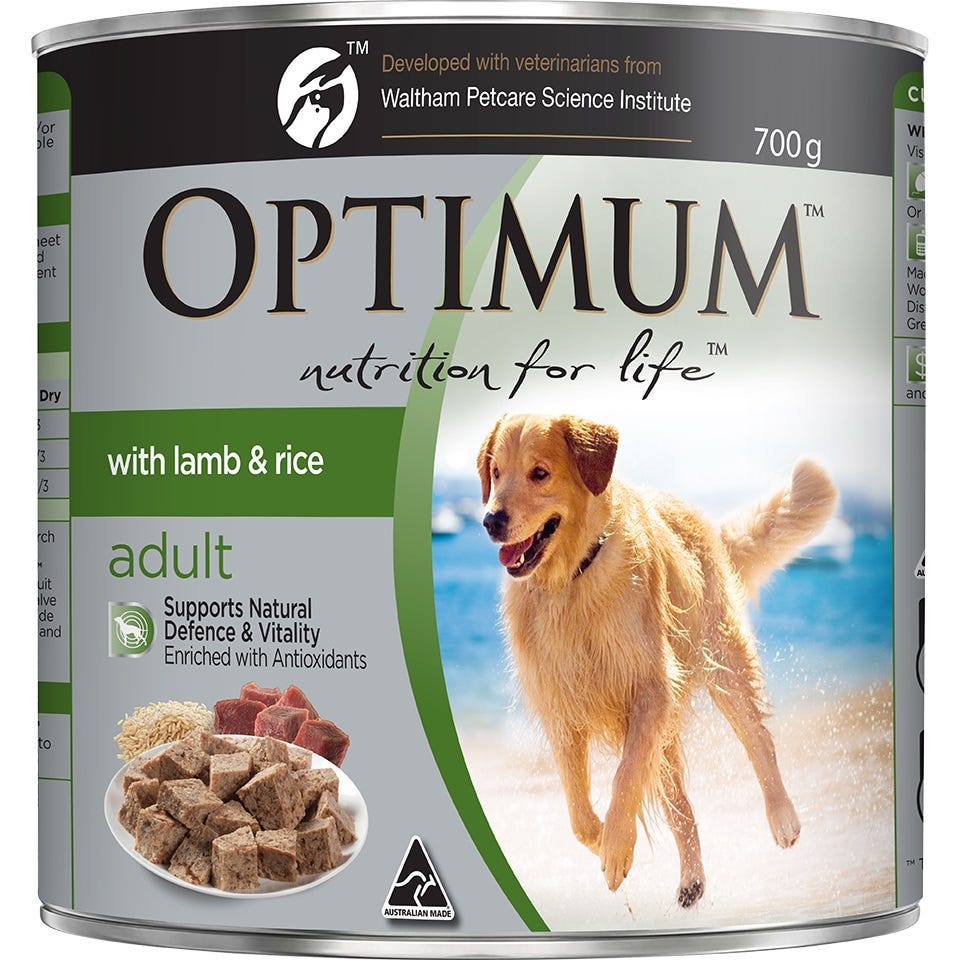 Optimum Lamb Rice Wet Dog Food 700G Best Friends Pets