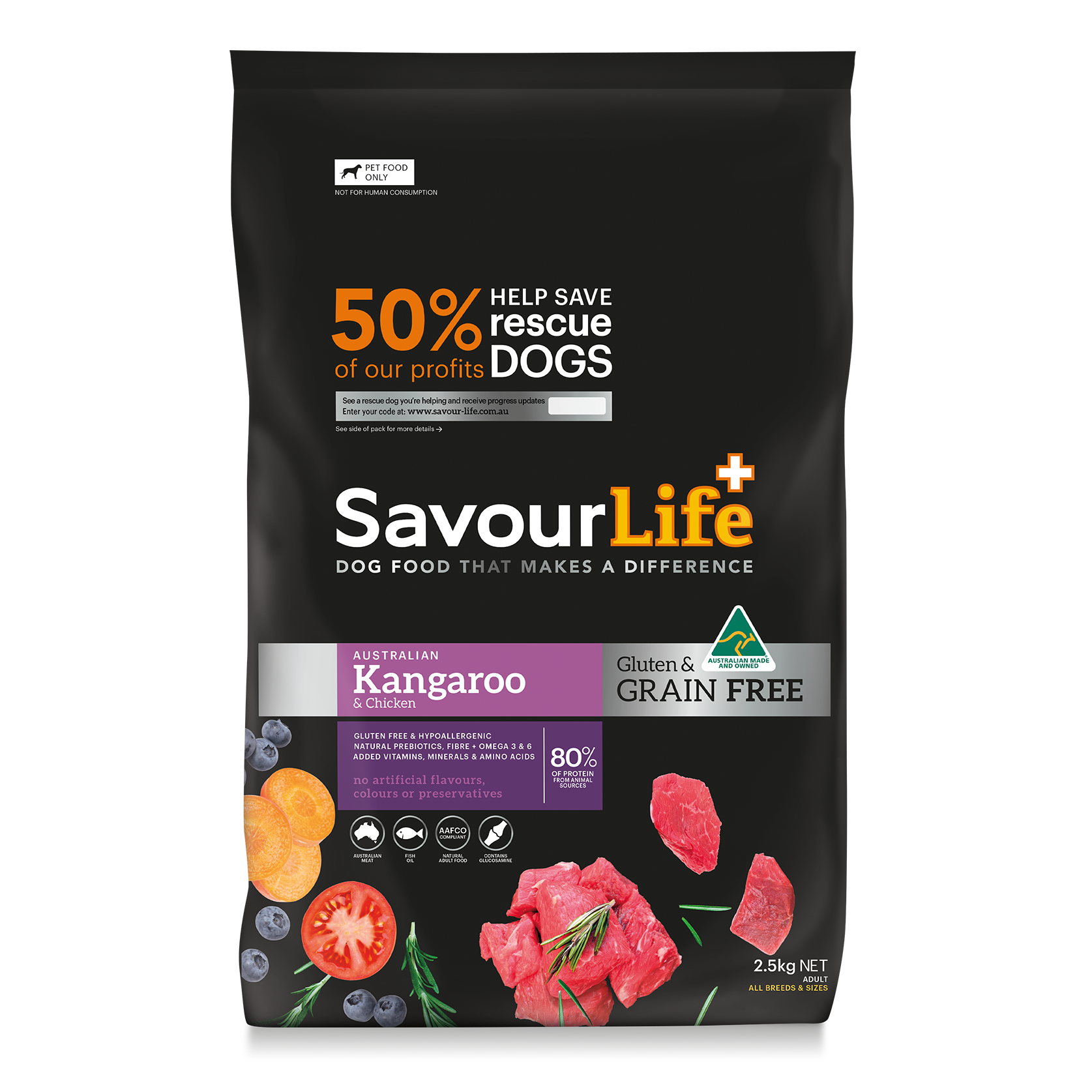 Savourlife Grain Free Australian Kangaroo Chicken Dry Dog Food 10Kg Best Friends Pets