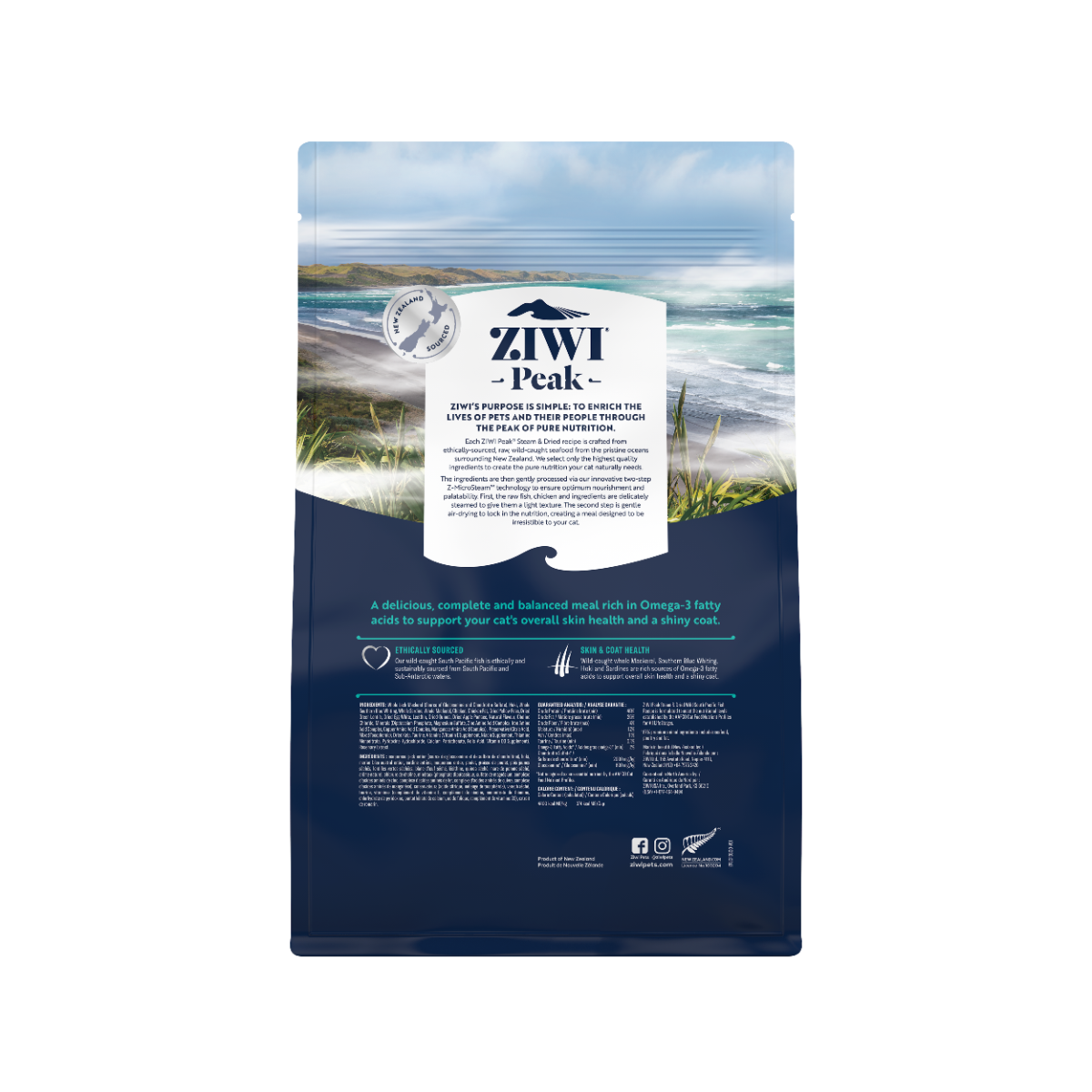 ZiwiPeak Steam & Dried Cat Wild South Pacific Fish 800g