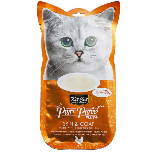 Purr Puree Plus+ Chicken & Fish Oil Skin & Coat Care Cat Treats 60G