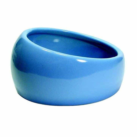 Living World Ceramic Ergonomic Pet Dish - Green 120Ml.