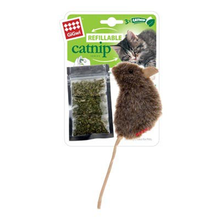 GIGWI Refill C/Nip Teabag Mouse Natural