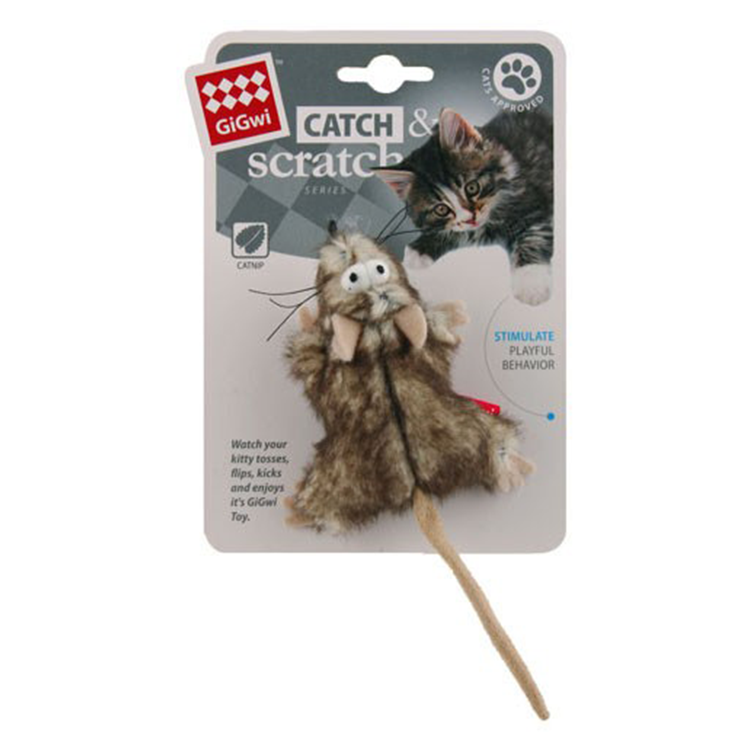 GIGWI Catch Scratch Mouse w/Catnip