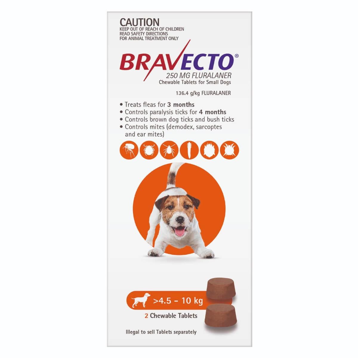 Bravecto Chew 4.5-10Kg Dog 3 Month Pack