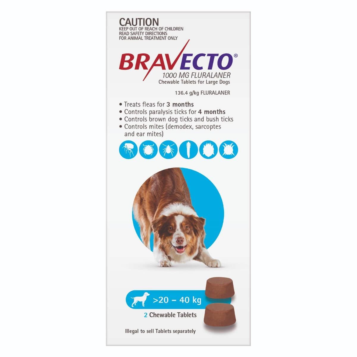 Bravecto Chew 20-40Kg Dog 3 Month Pack