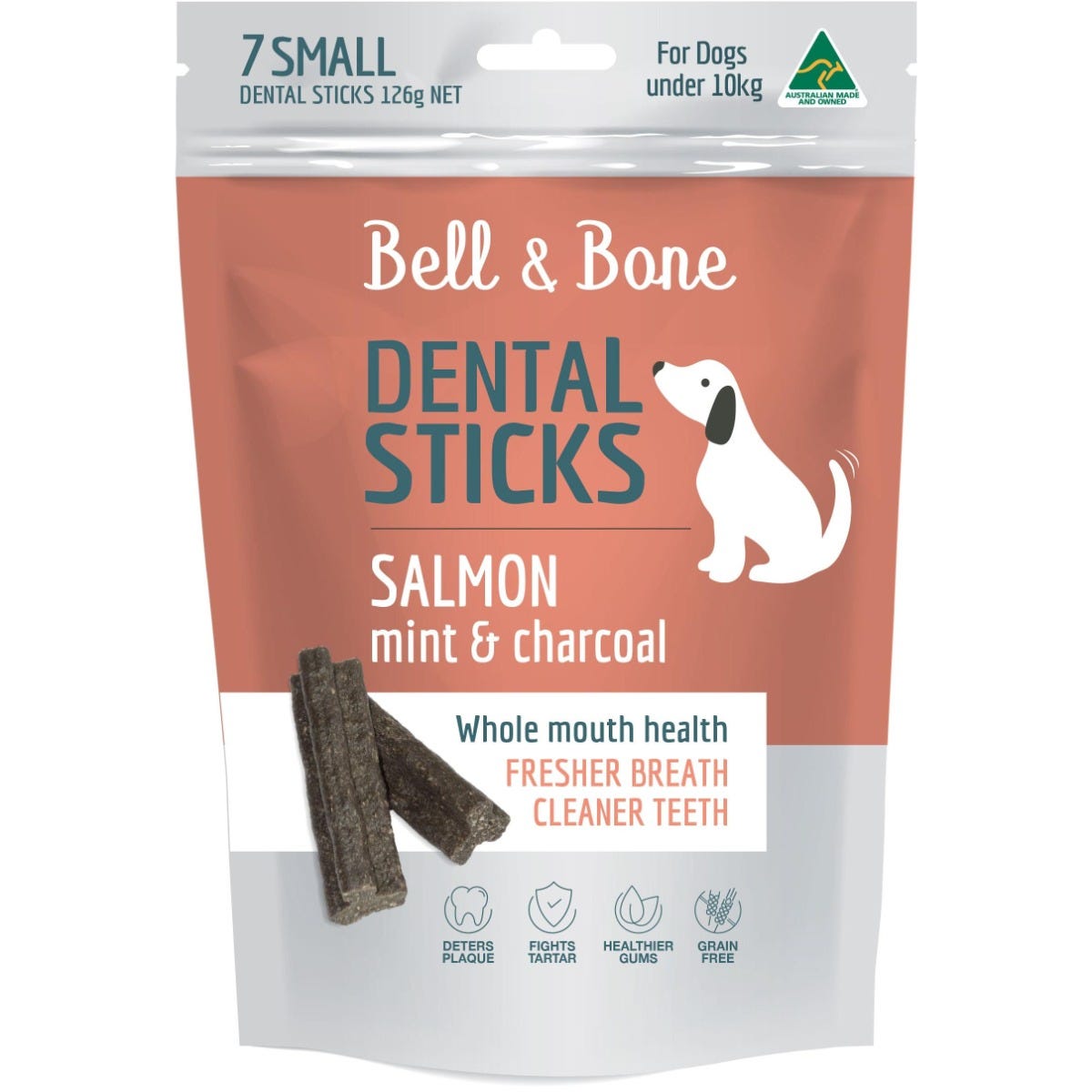 BELL&BONE Dental Stick Salmon Mint & Charcoal M