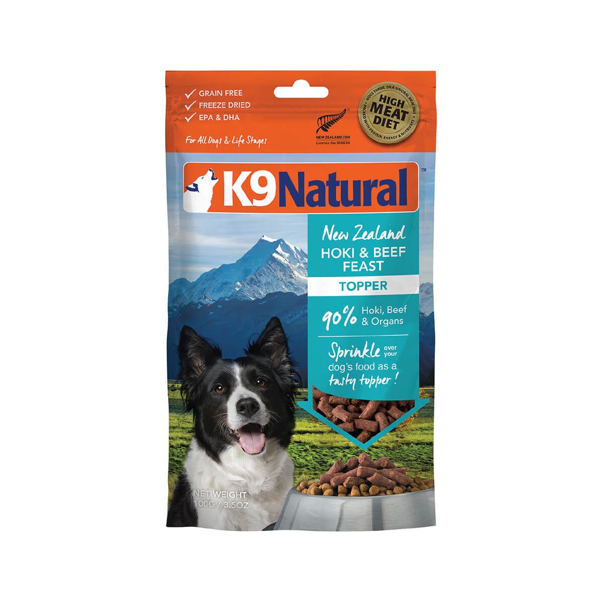 K9 Natural Hoki & Beef Freeze Dried Dog Food Topper 1.8Kg