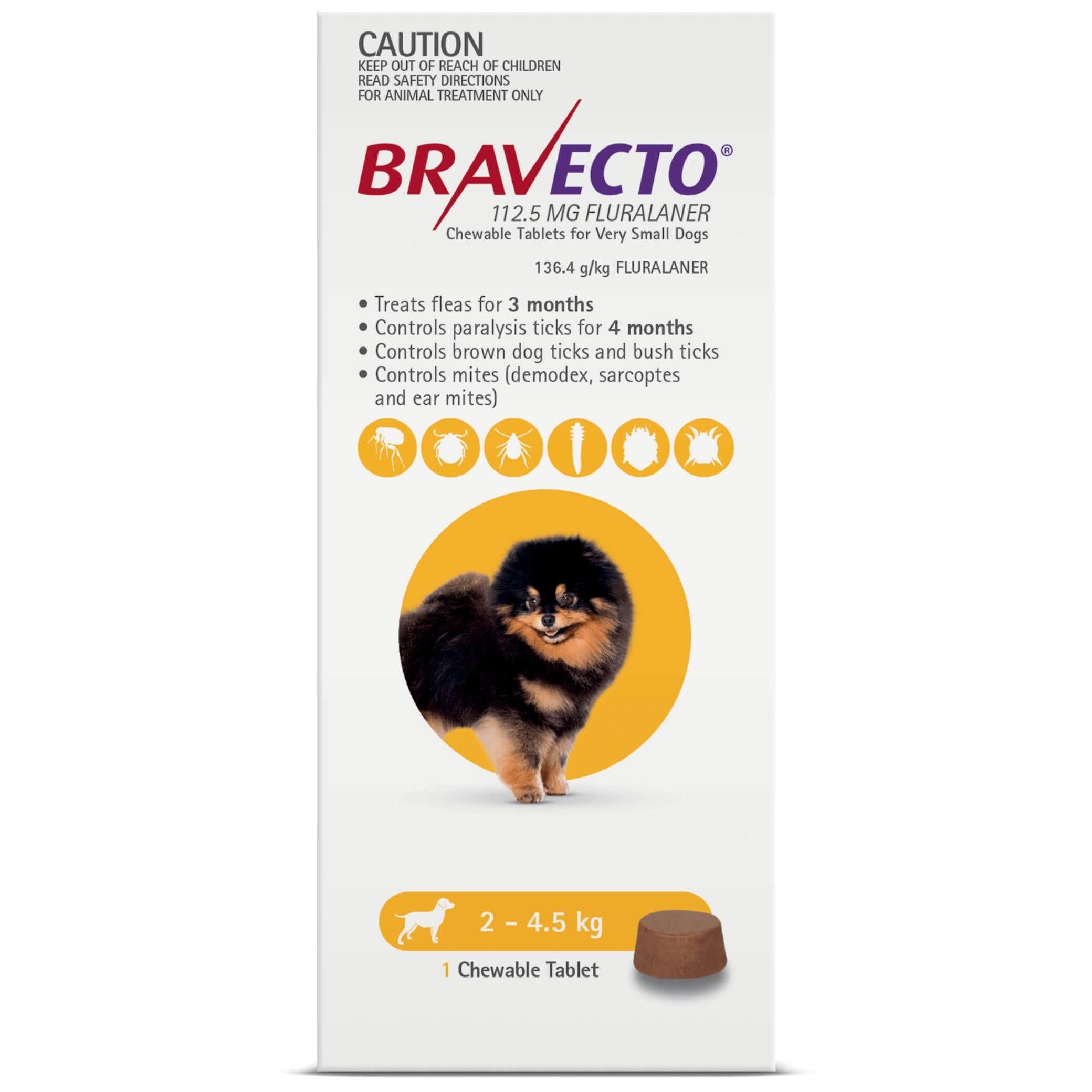 Bravecto Chew 2 4.5Kg Dog 3 Month Pack Best Friends Pets