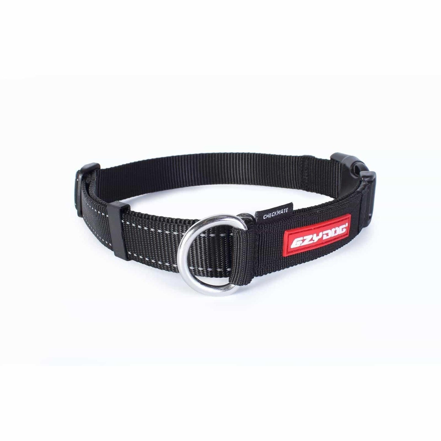 Ezydog Checkmate Nylon Correction Dog Collar Black Medium (34-45Cm)