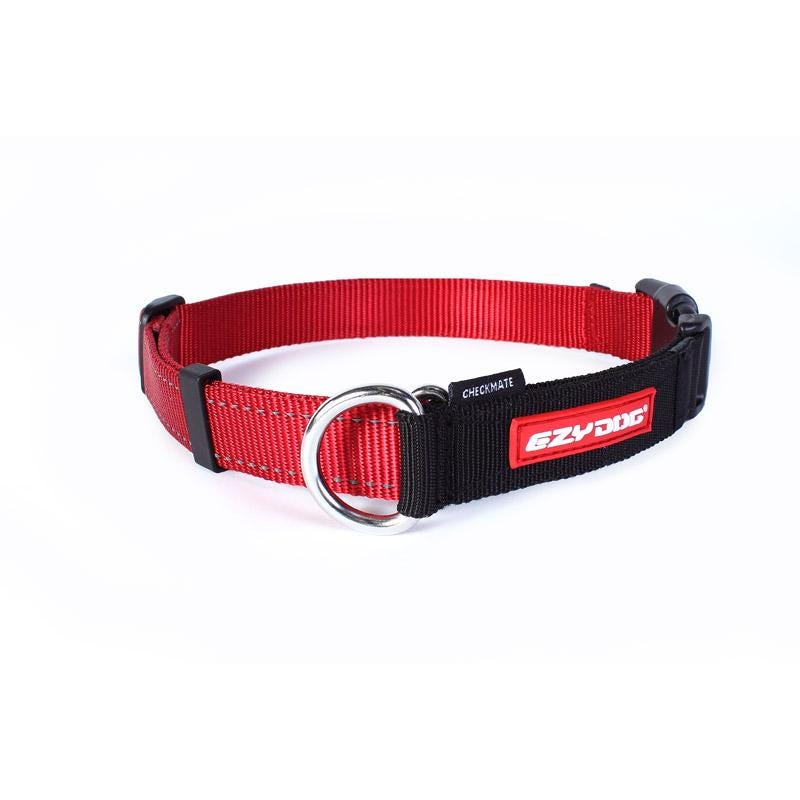 Ezydog Checkmate Nylon Correction Dog Collar Black Medium (34-45Cm)