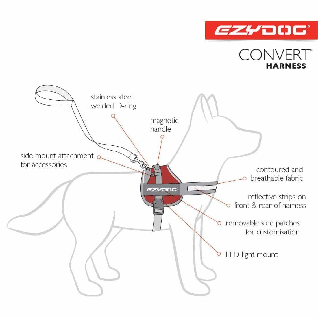 Ezydog Harness Cv L - Charcoal