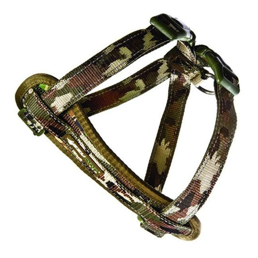 Ezydog Camouflage Chest Plate Dog Harness With Car Seatbelt Attachment Green X Small (29-48Cm Girth)