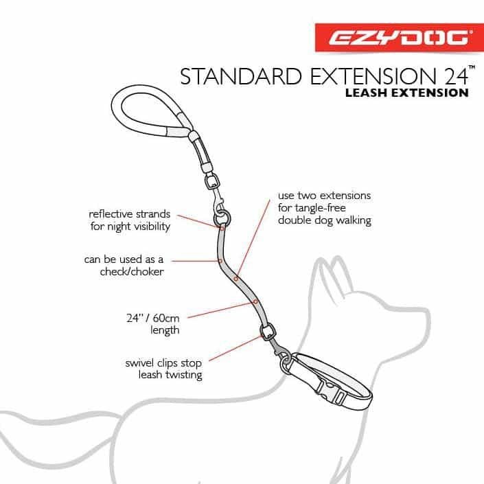 Ezydog Leash Extension Cujo Black - 24""