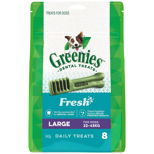 Greenies Freshmint Large Dental Chews Dog Treats 340G