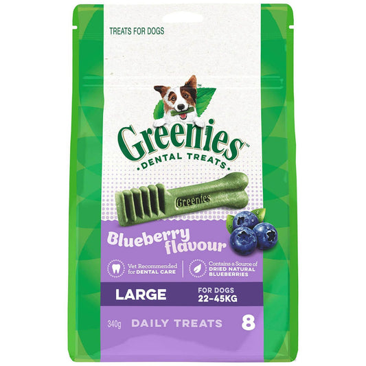 Greenies Blueberry Large Dental Chews Dog Treats 340G