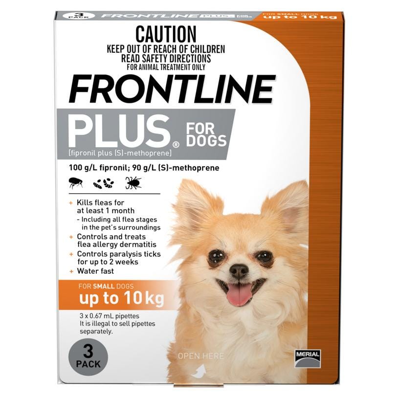 Frontline Plus Flea Treatment <10Kg Dog 6 Pack