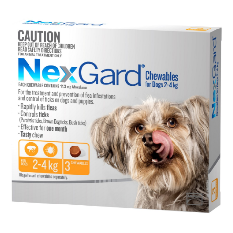 Nexgard Flea & Tick Treatment 2-4Kg Dog 6 Pack