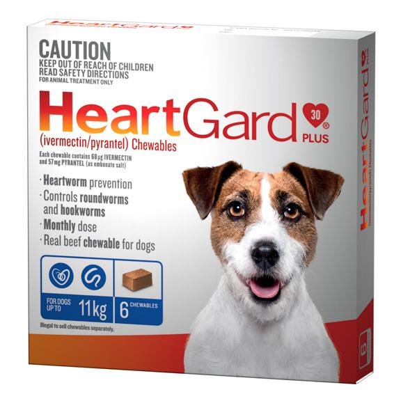 Heartgard Plus Worming Treatment <11Kg Dog 6 Pack