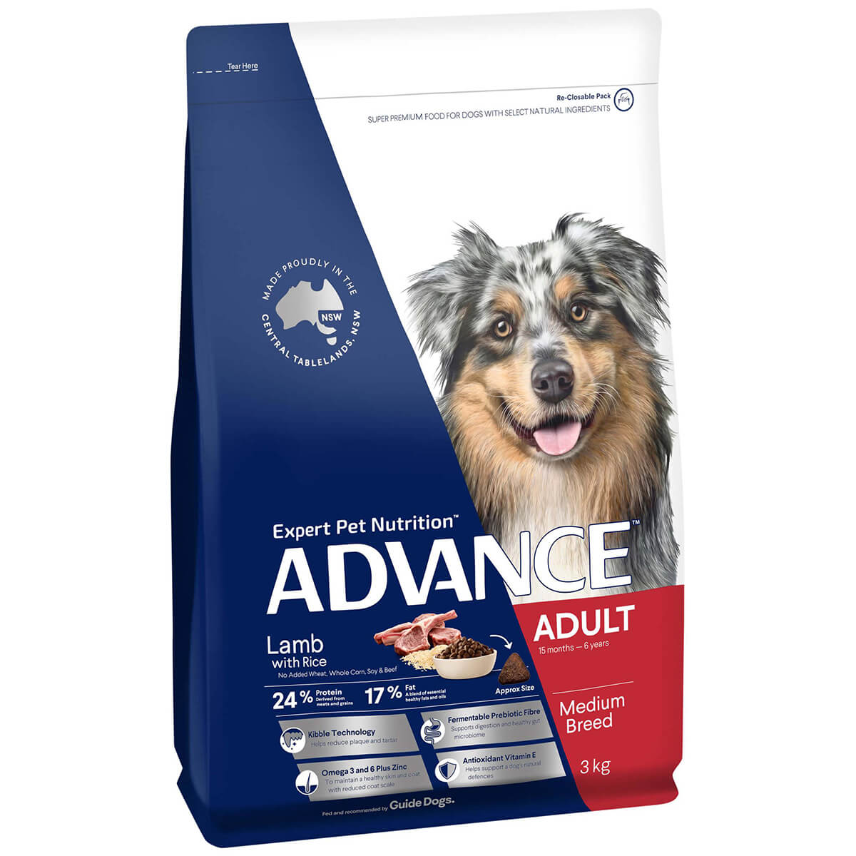 Advance Adult Lamb & Rice Dry Dog Food 3Kg