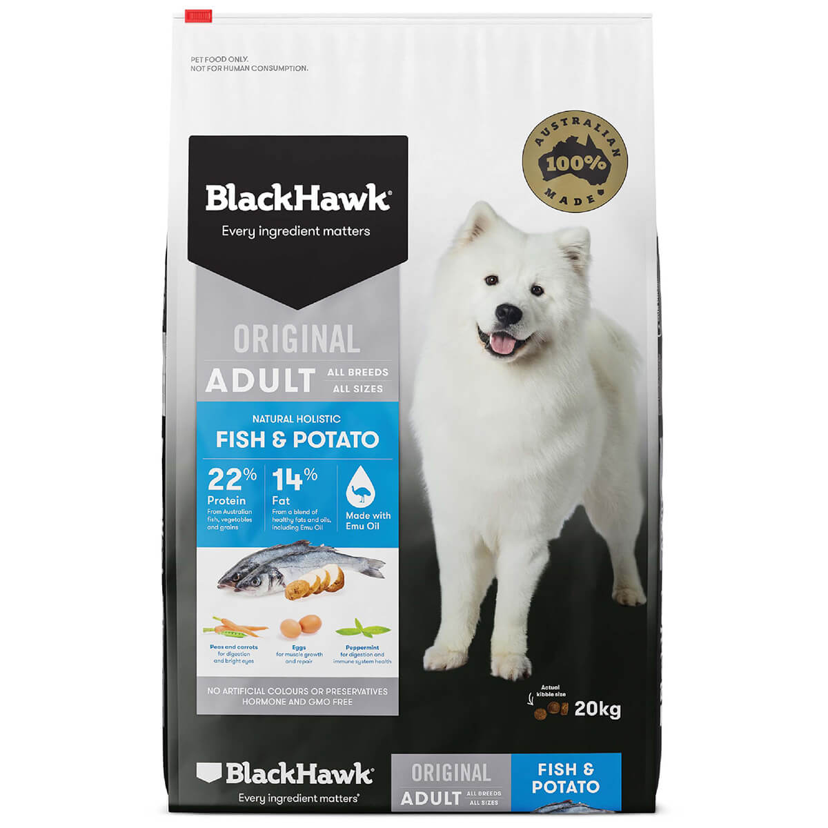 Black Hawk Adult Fish & Potato Dry Dog Food 10Kg