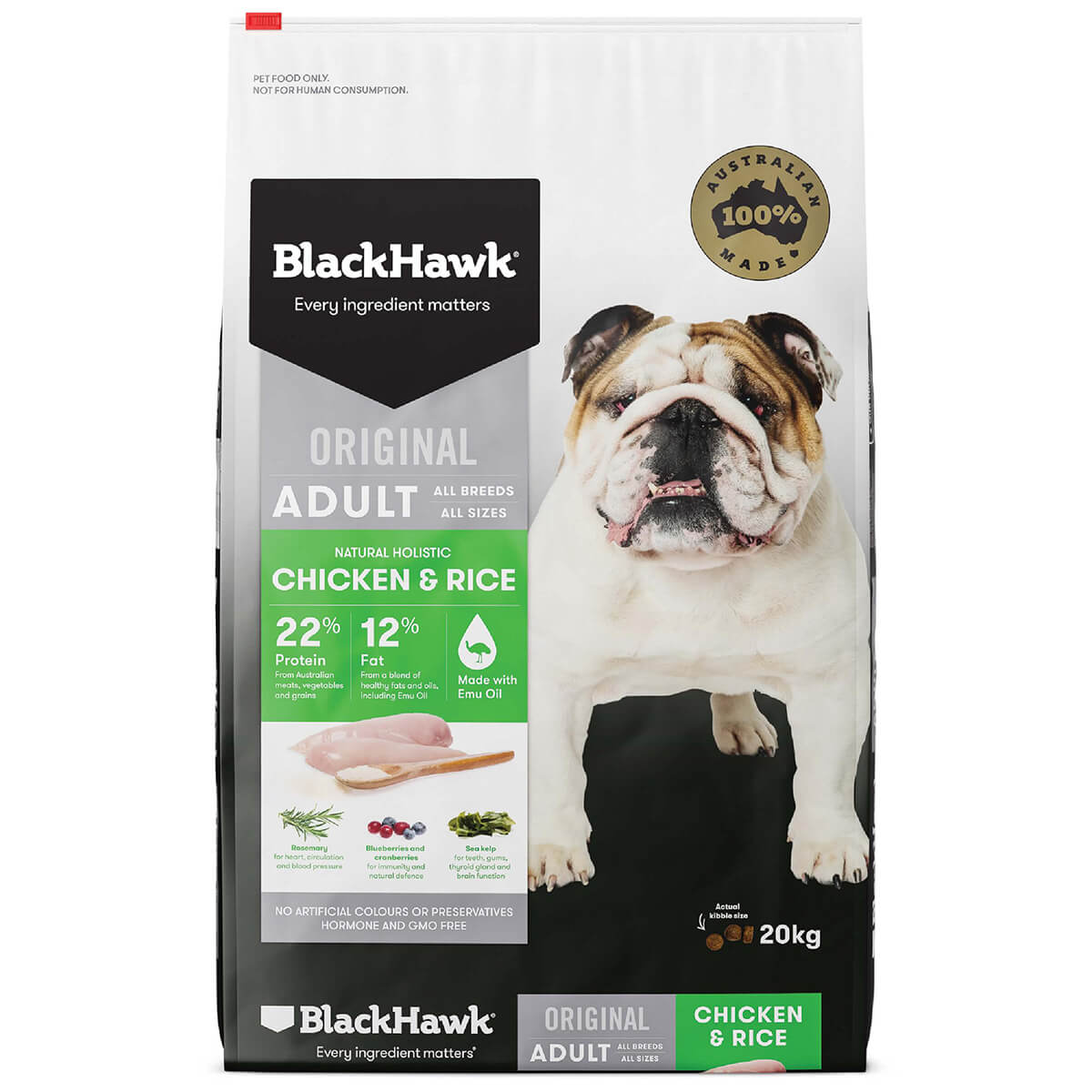 Black Hawk Adult Chicken & Rice Dry Dog Food 10Kg