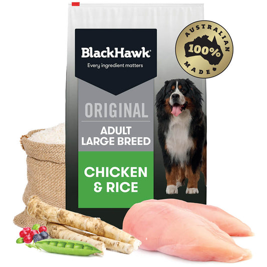 Black Hawk Large Breed Adult Chicken & Rice Dry Dog Food 20Kg