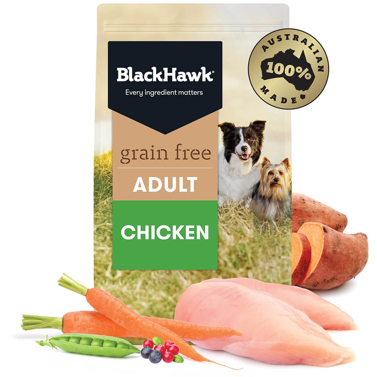 Black Hawk Grain Free Adult Chicken Dry Dog Food 7Kg