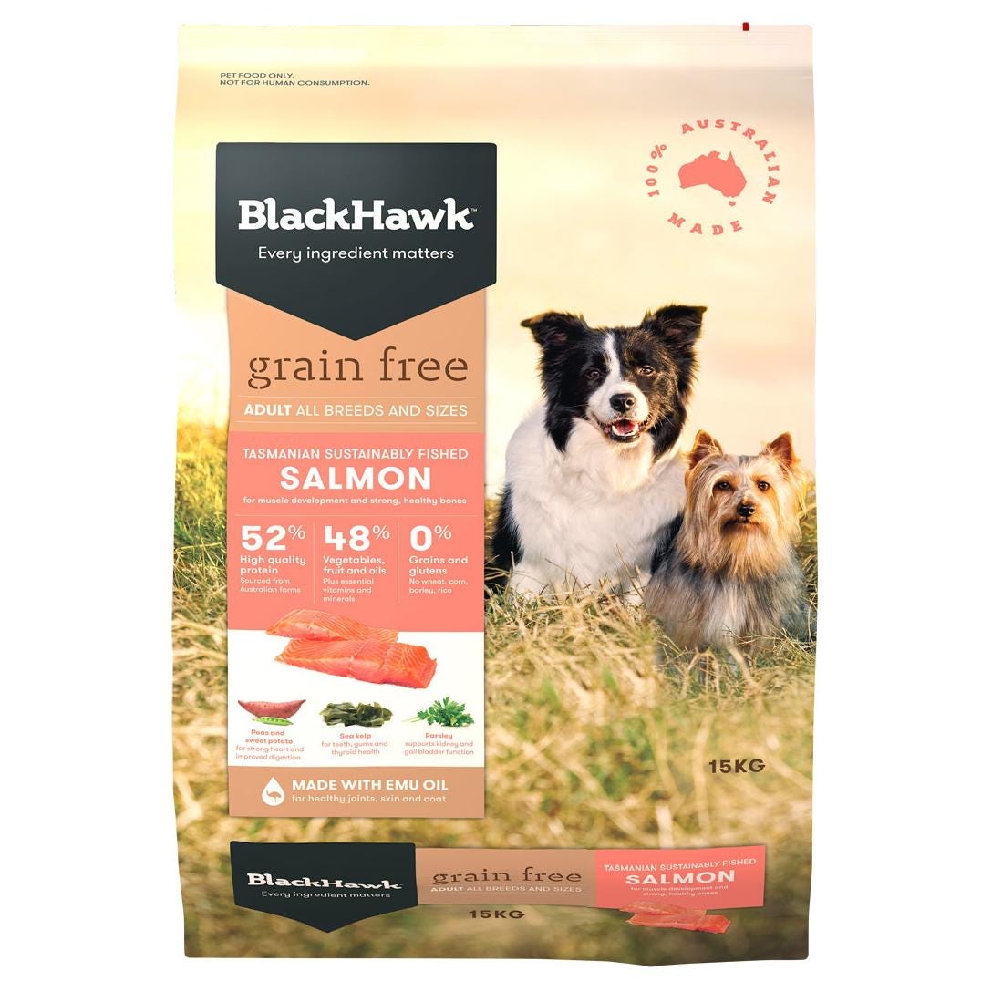 Black Hawk Grain Free Adult Salmon Dry Dog Food 15Kg