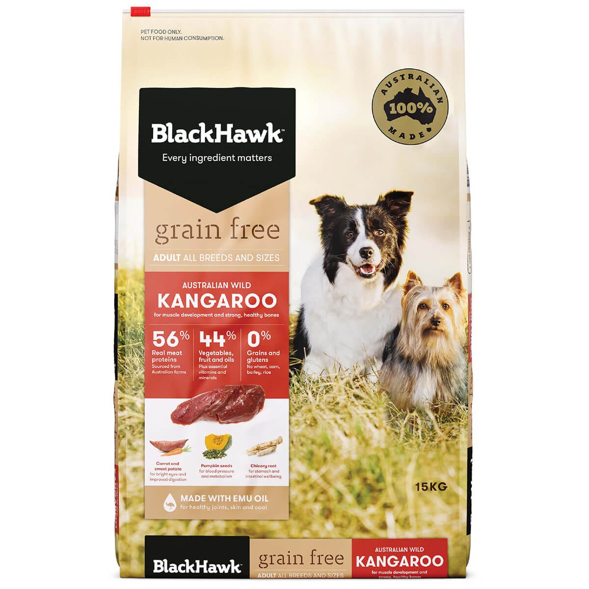 Black Hawk Grain Free Adult Kangaroo Dry Dog Food 15Kg