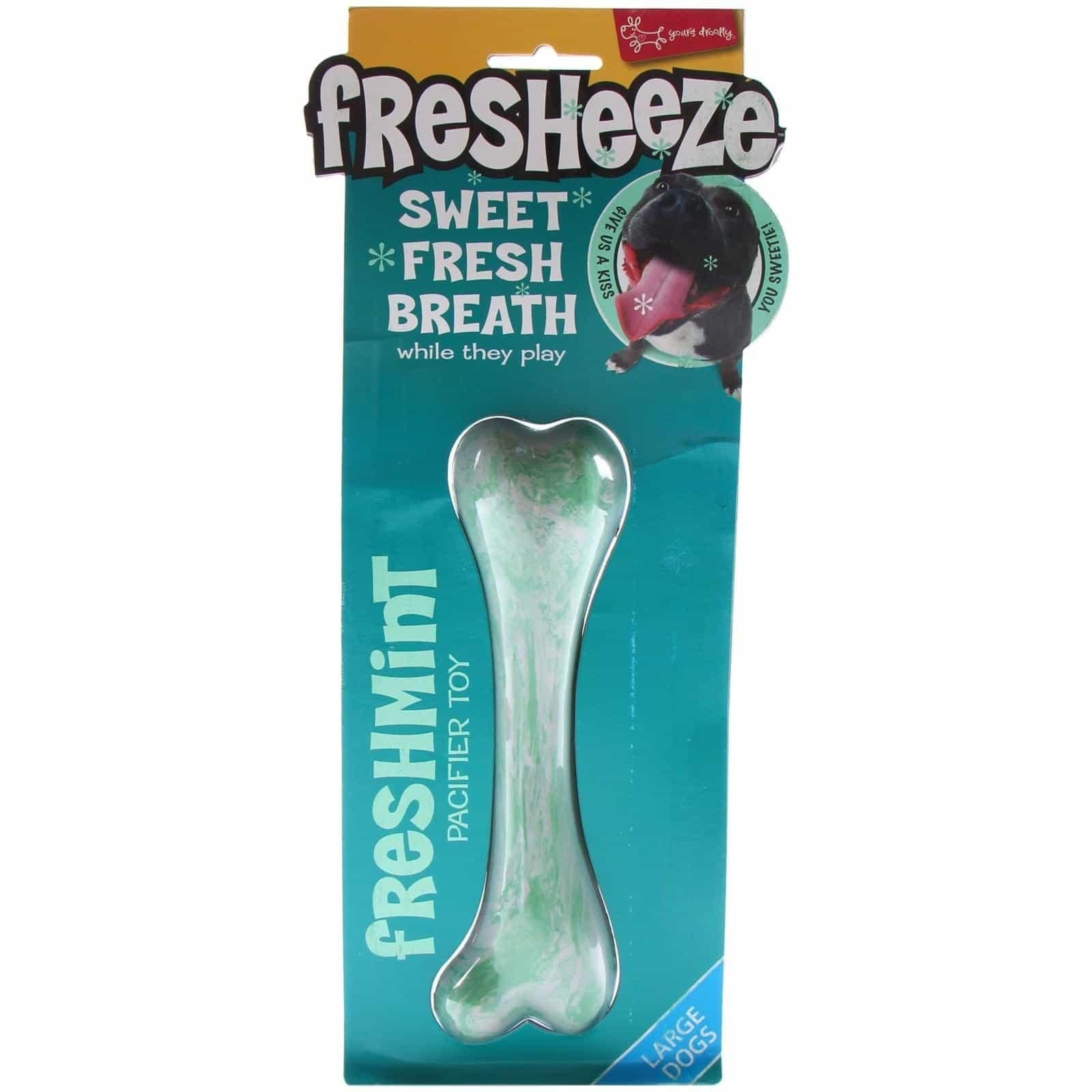 Fresheeze Fresh Mint Bone Rubber Dog Toy Green Large Best Friends Pets