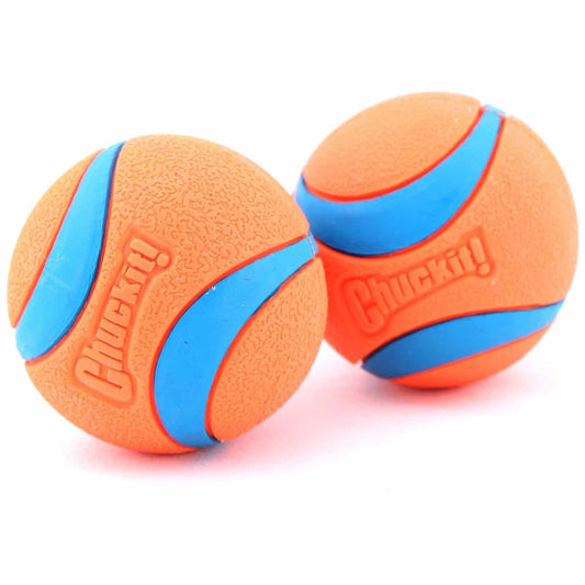 Chuckit Ultra Rubber Ball Dog Toy 2 Pack Orange Medium