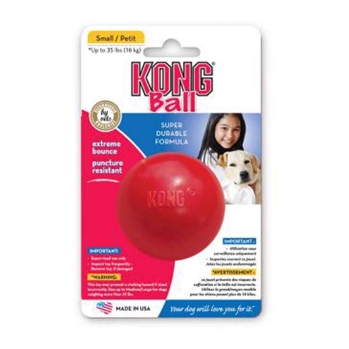 Kong Ball Rubber Dog Toy Red Medium/Large