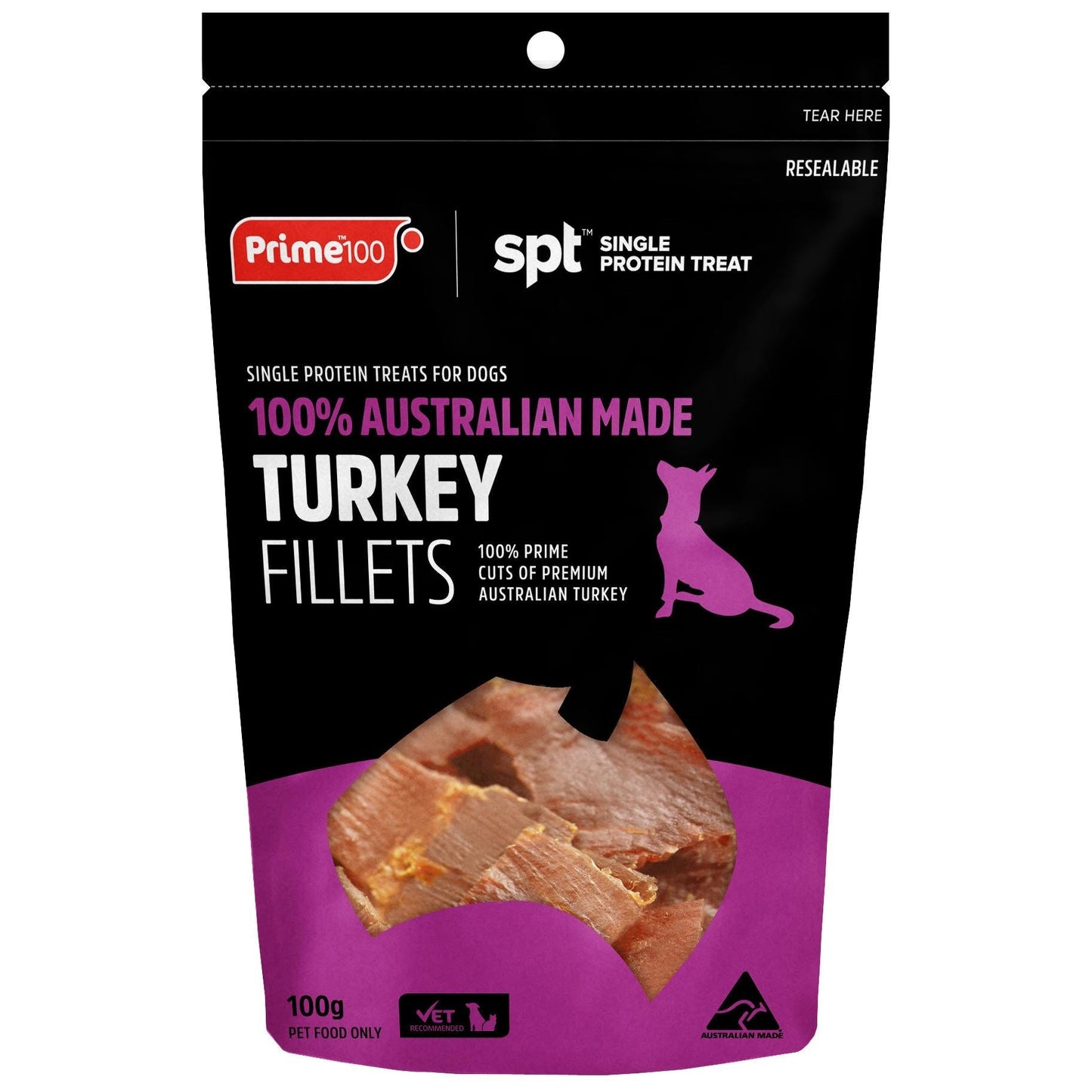 Prime100 Spt Turkey Fillet Dog Treats 100G