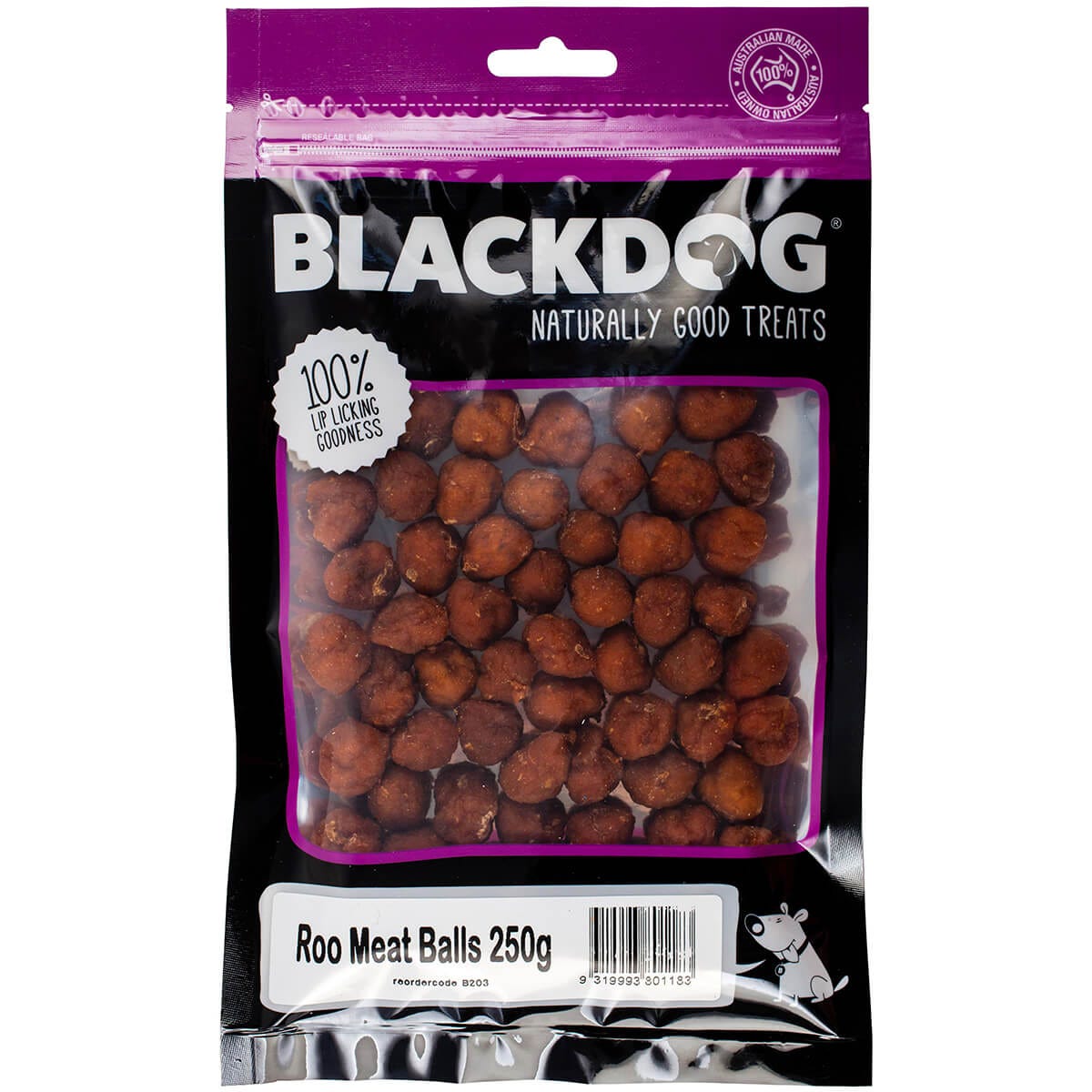 Black Dog Roo Meat Balls Dog Treats 250G