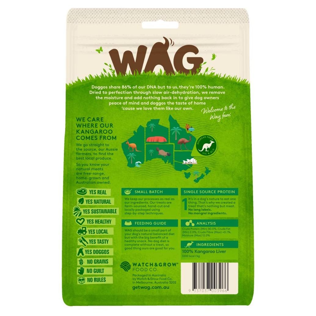 Wag Kangaroo Liver Dog Treats 200G