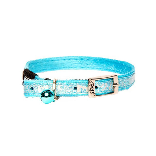 Rogz Sparklecat Pin Buckle Collar -Turquoise 11Mm