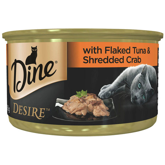 Dine Desire Flaked Tuna With Shredded Crab Wet Cat Food 85G