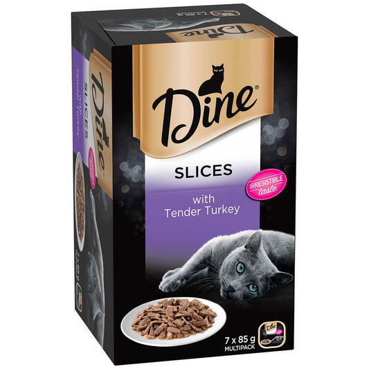 Dine Daily Variety Turkey Cuts In Gravy Cat Food Tray 7X85G