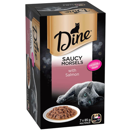 Dine Daily Variety Saucy Morsels & Salmon Wet Cat Food