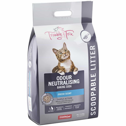 Trouble & Trix Fresh Scent With Baking Soda Clumping Cat Litter 15L