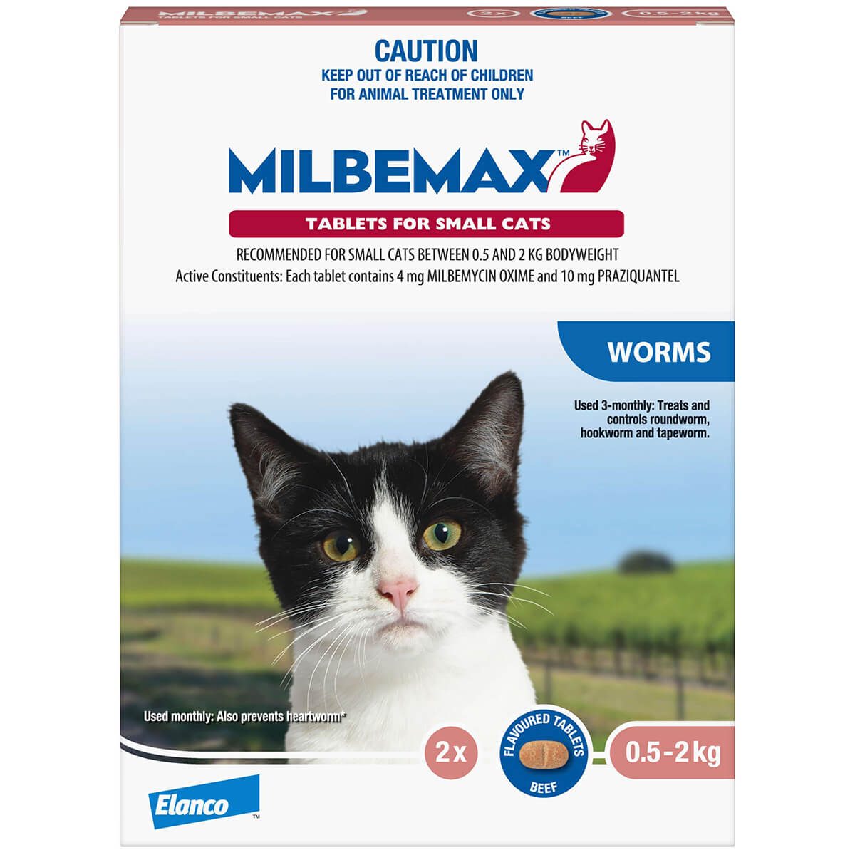 Milbemax Allwormer 0.5-2Kg Cat 2 Pack