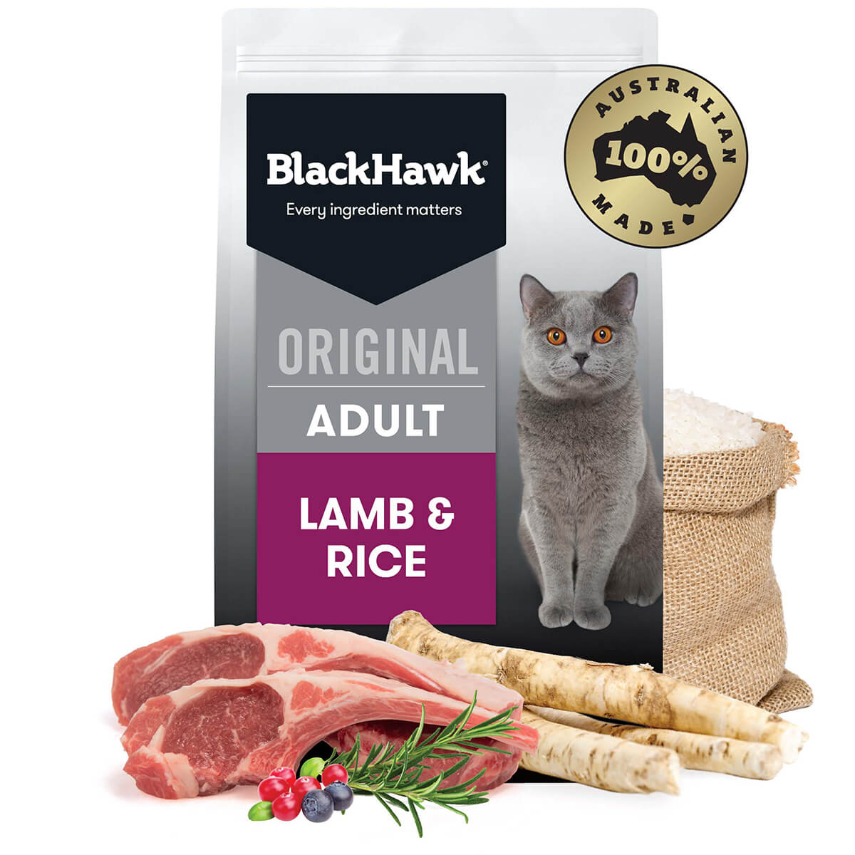 Black Hawk Original Adult Lamb Dry Cat Food 1.5Kg