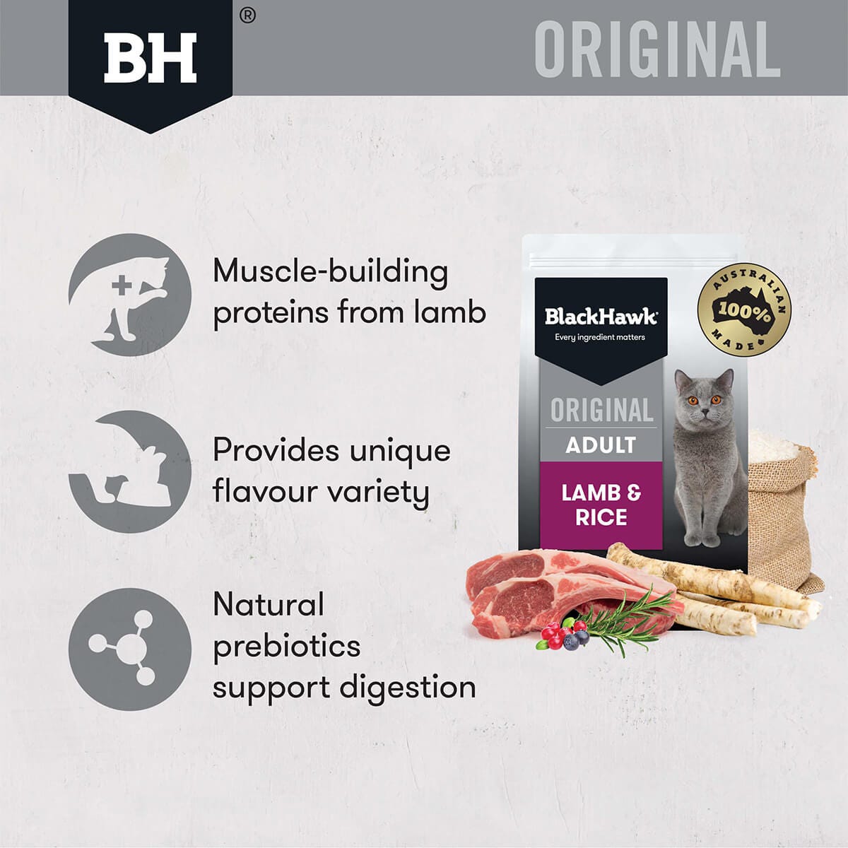 Black Hawk Original Adult Lamb Dry Cat Food 1.5Kg