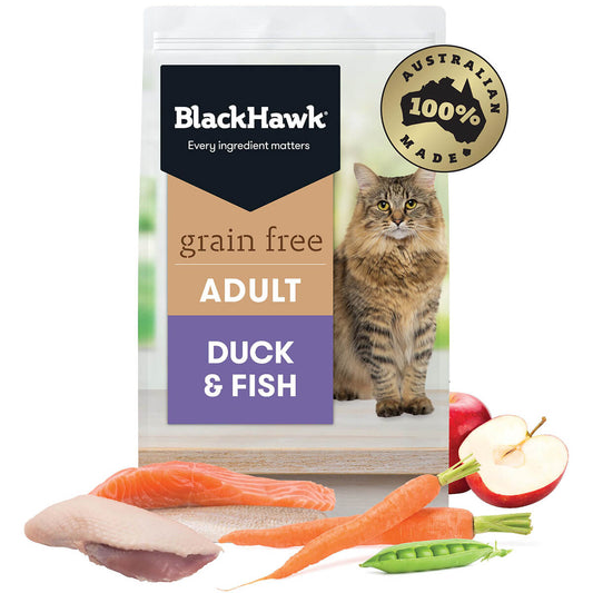 Black Hawk Grain Free Adult Duck & Fish Dry Cat Food 1.2Kg