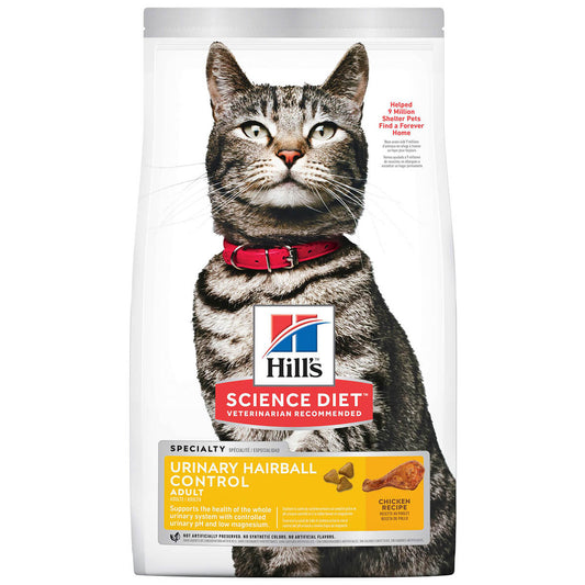 Hill'S Science Diet Urinary Hairball Control Adult Dry Cat Food 3.17Kg